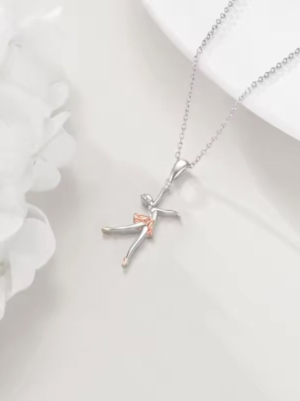 Sterling Silver Ballerina Necklace - Picture 2 of 5